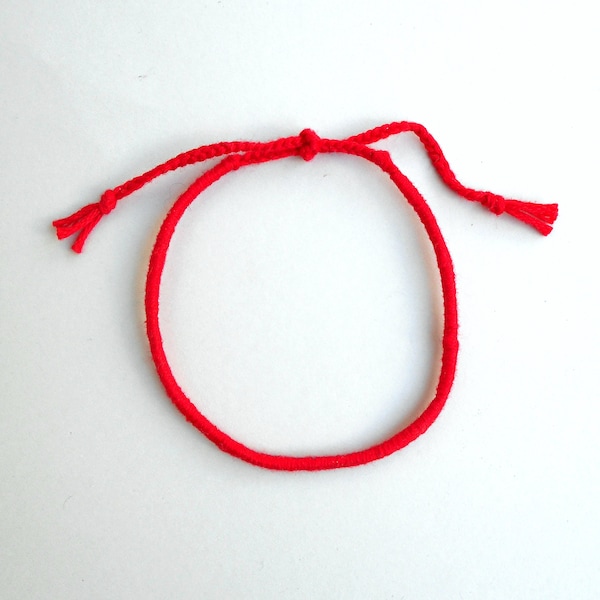 Red Kabbalah bracelet, Buddhist bracelet, Cotton yarn Friendship bracelet, Couples gift Red string of fate, Lucky wish bracelet, Good luck