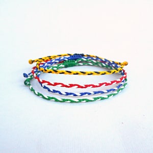 Braided Waxed Cord Bracelet: Adjustable Waterproof Unisex Surfer Style