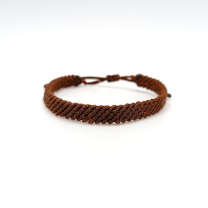 Brown bracelet, Macrame bracelet Men surfer bracelet Minimalist Friendship bracelet Thin wristband Boyfriend gift Adjustable Knotted jewelry