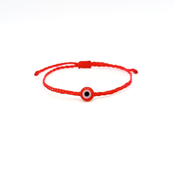 Evil eye red string bracelet Martis bracelet March Spring jewelry Glass bead Kids gift Good luck Devil Protection amulet, Spiritual jewelry