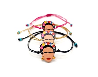 Frida Kahlo Bracelet Artist gifts Gold string Bracelet Feminist bracelet Wearable Art Mexican Jewelry Painter gifts Bohemian bracelet