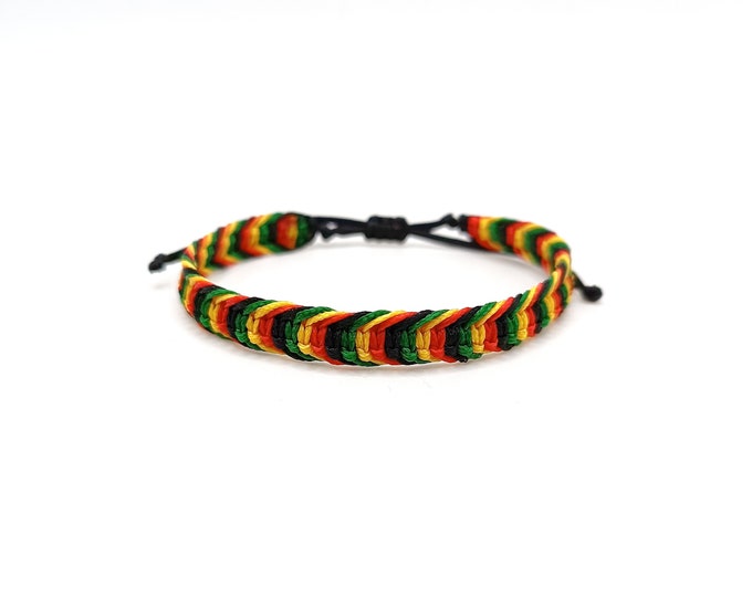 Rasta bracelet Reggae bracelet Macrame bracelet Surf bracelet Men bracelet Friendship bracelet Kwanzaa gift Adjustable Unisex Rastafarian