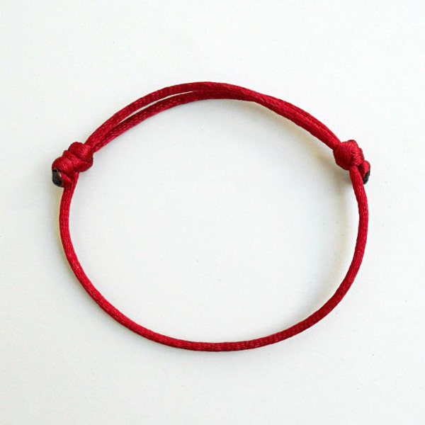 Burgundy satin bangle, Bordeaux rope bracelet, Minimalist jewelry, Simple Red Berry bracelet, Stacking Family gifts,  Rattail cord
