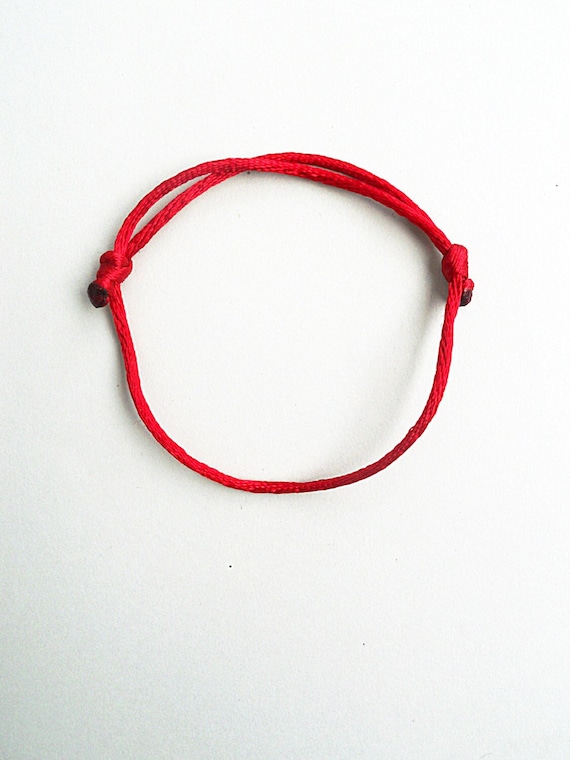 Dark Red Satin Cord Bracelet: Kabbalah Lucky Bangle, Protection Jewelry