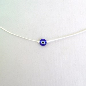 Blue Evil eye necklace Gold cord nazar necklace Greek Evil eye Turkish pendant Evil eye choker Protection Red string necklace Talisman White