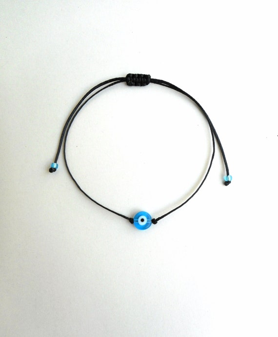 Bracciale Macramè Kabbalah MYSTIC JEWELS: Portafortuna A 2 Colori (Blu Navy/Turchese), Fatto A Mano, Amuleto Contro Il Malocchio