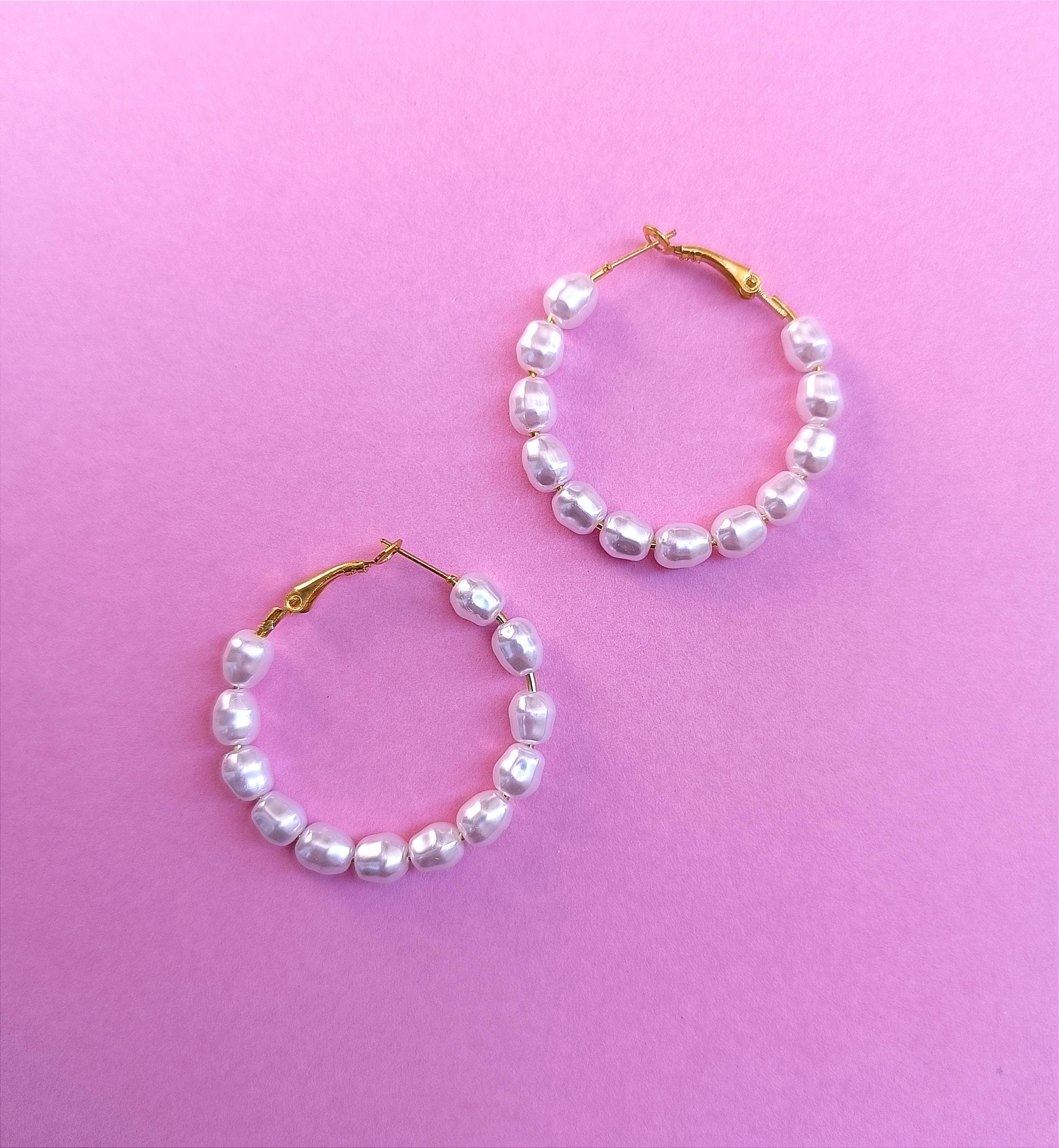 Set Boho Orecchini A Cerchio Con Perle E Bracciale Abbinato – Gioielli Minimal In Oro Per Donna – Orecchini A Clip E A Elica - 2