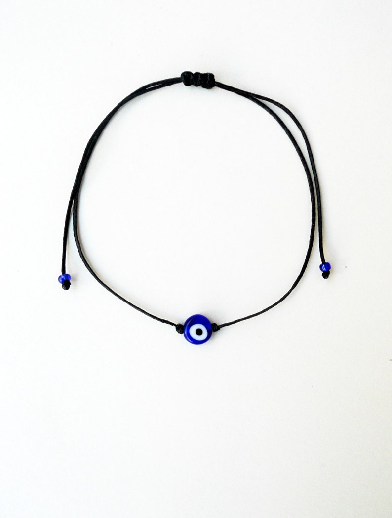 Mens Evil Eye Black String Bracelet Evil Eye Bracelet Etsy