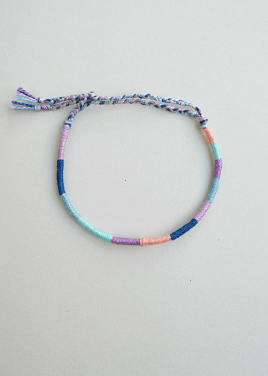 Pastel Friendship Bracelet Cotton Thread Pastel Goth Soft Grunge Wrapped Bracelet Wrist Stacks Kawaii Style Best Friends Gift Vsco Girl Etsy UK