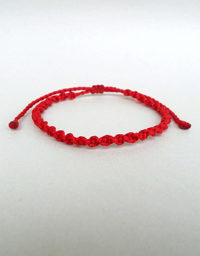 Red Macrame Bracelet Kabbalah Red String of Fate Bracelet | Etsy