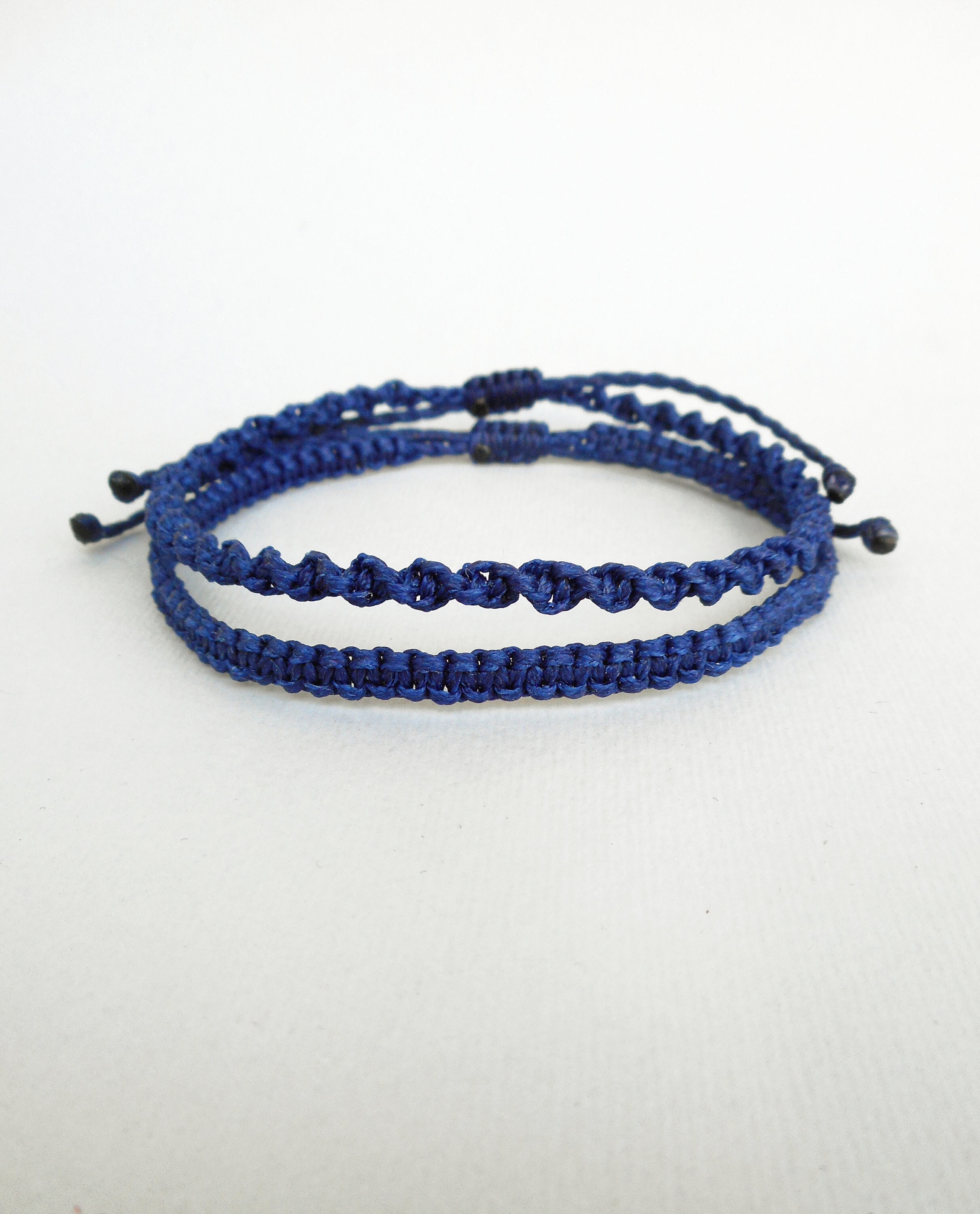 Navy blue Macrame bracelet, Kamala support Women bracelet, Friendship bracelet Surfer bangle Unisex, Thin, Casual jewelry, Everyday wear