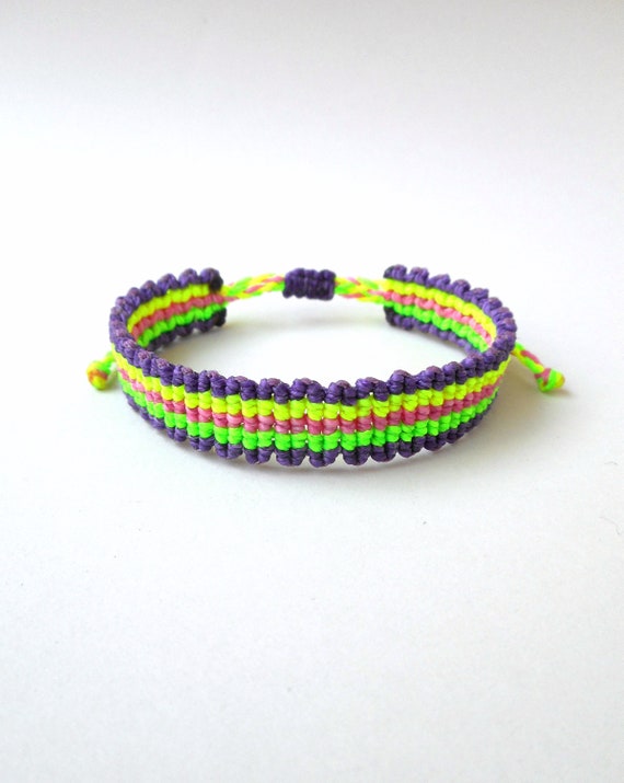 Peruvian Style Friendship Bracelet, Stripes Bracelet, Macrame