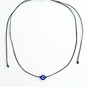 Blue Evil eye necklace Gold cord nazar necklace Greek Evil eye Turkish pendant Evil eye choker Protection Red string necklace Talisman image 10