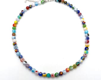 Millefiori Murano Glass Choker Necklace: Romantic Spring Festival Jewelry Accessory