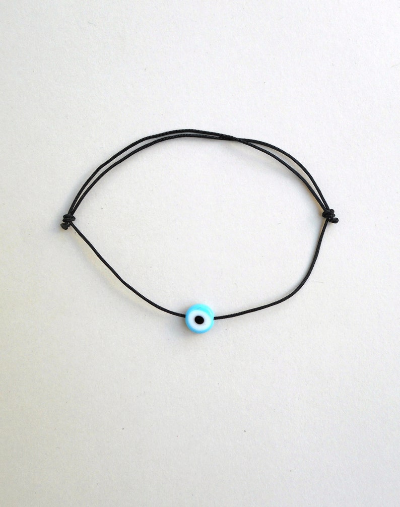 Evil Eye Bracelet Black String Bracelet Nylon String Etsy