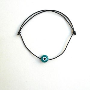 Evil eye bracelet, Black String bracelet, Nylon cord, Protection amulet, family gift ideas, Simplicity, Dainty bracelet, Minimal mens gift image 3