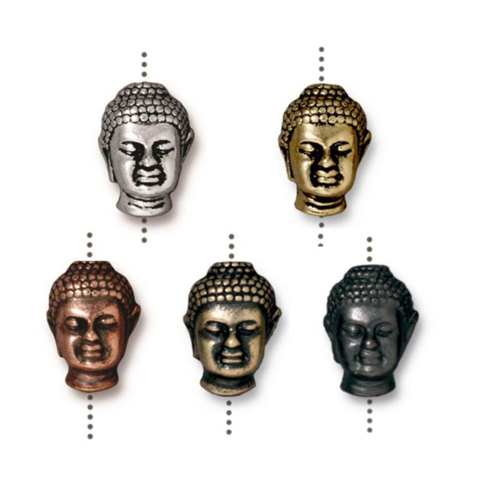 Edelstahl 2 Seiten Buddha Kopf Spacer Perlen Buddha Charms Für Schmuck Armband Halskette