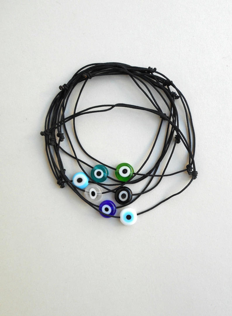 Evil Eye Bracelet Black String Bracelet Nylon String Etsy