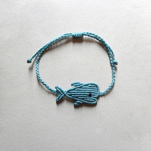 Macrame whale bracelet, Mommy and kid Ciel blue Unisex, Adjustable, Sea lover gifts Surfer Braided waxed cord woven jewelry Gift for him her Azure