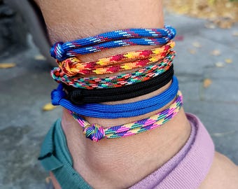 Tobillera de paracord grueso: brazalete de cuerda ajustable, joyería Sports-Core
