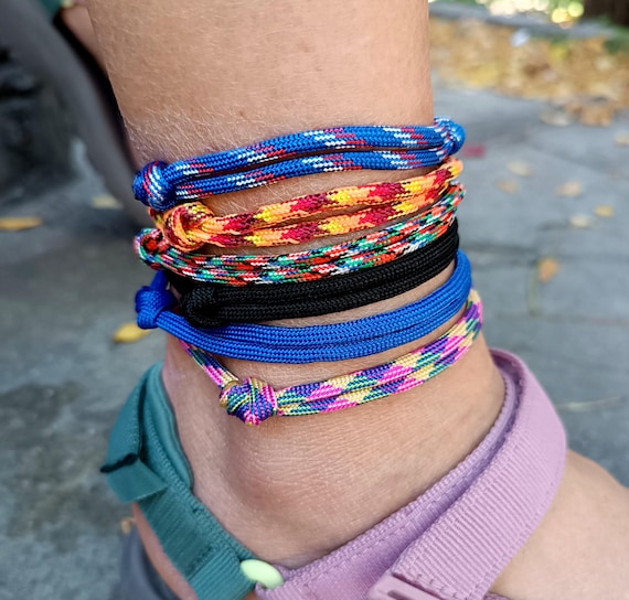 Thick Paracord Anklet: Adjustable Rope Bangle, Sports-Core Jewelry
