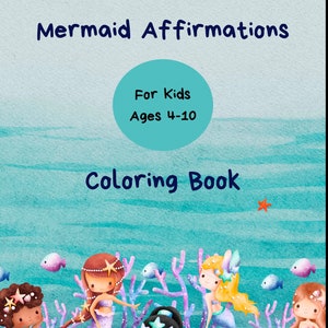 Affermazione positiva per bambini: libro da colorare per bambini, sirene immagine 1