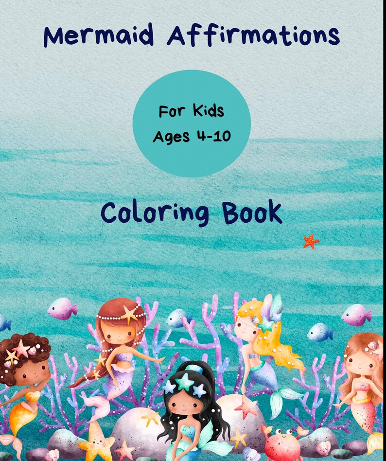 Affermazione positiva per bambini: libro da colorare per bambini, sirene immagine 1