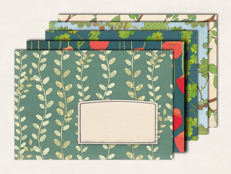 10 envelopes with plants and flowers image 3