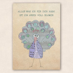 Postkarte : Arsch voll Blumen