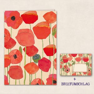Mohnblumen - Doppelkarte mit Umschlag