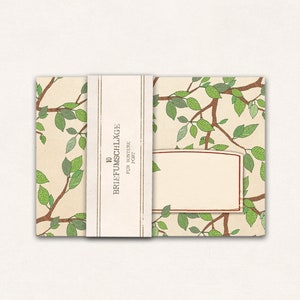 10 envelopes green leaves image 2