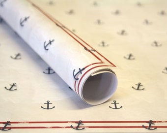 3x Wrapping paper small anchor