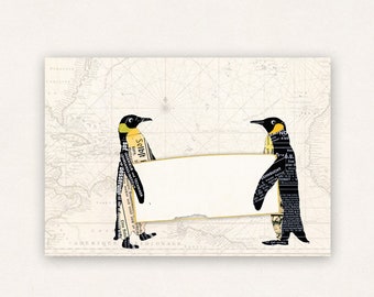 10x Briefumschlag Pinguine