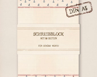 Schreibblock - Briefpapier - Anker