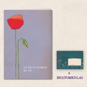 My thoughts are with you! - folded card with envelope