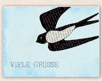 thick postcard - swallow