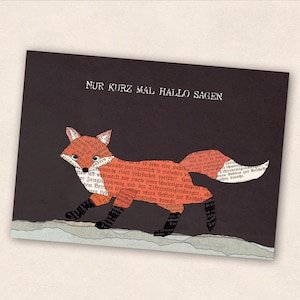 Postkarte Fuchs sagt Hallo