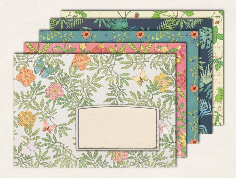 10 envelopes with plants and flowers image 4