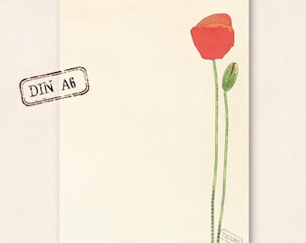 small stationery - poppy