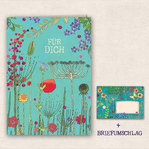 folded card with envelope - flowers