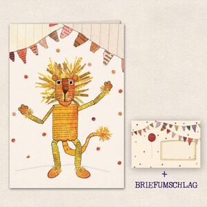 folded card  with envelope - lion