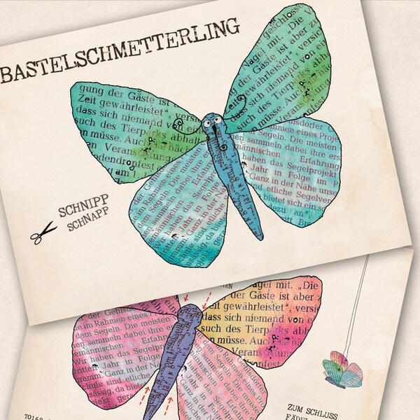 Bastel-Postkarte mit Schmetterling