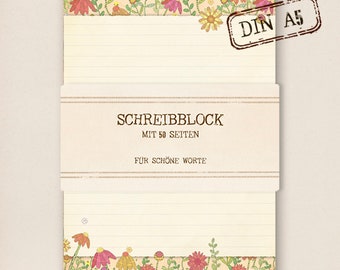 Schreibblock - Briefpapier - Sommer