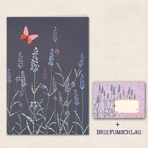 folded card with envelope - lavender