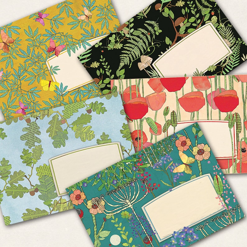 10 envelopes with plants and flowers image 2