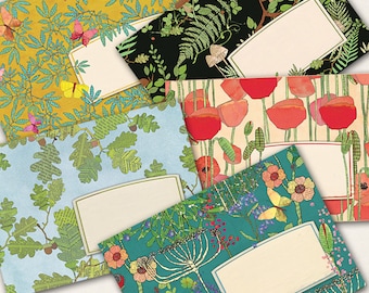 10 envelopes with plants and flowers