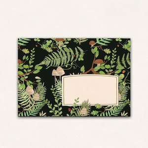 10 envelopes Mushrooms in the night forest