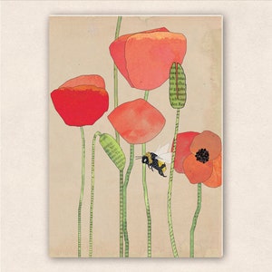 thick postcard - poppy