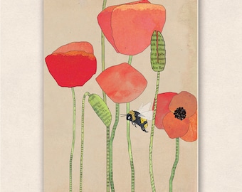 thick postcard - poppy