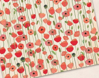 Wrapping paper bright poppy